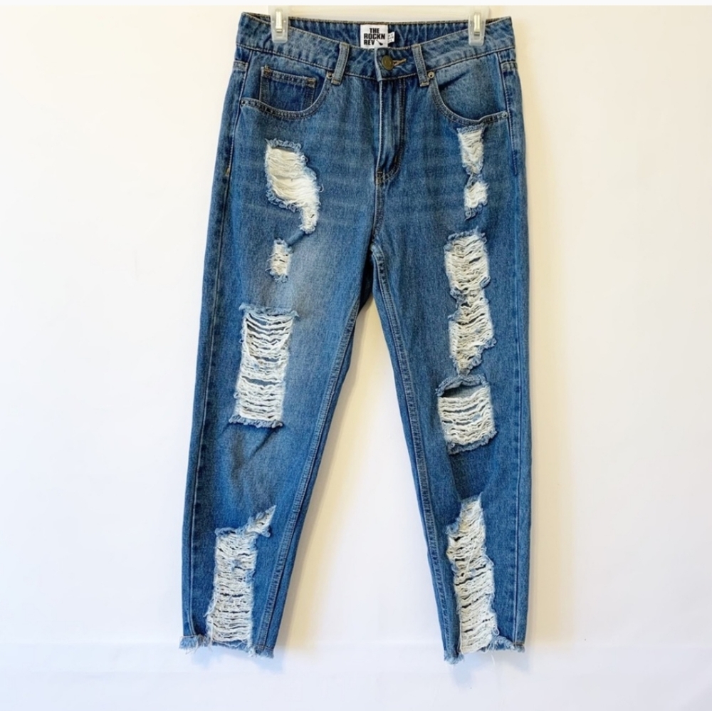 Super distressed mom jeans